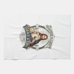 Jesus Thrift Store Vintage Hunting Graphic Tee Chr Tea Towel