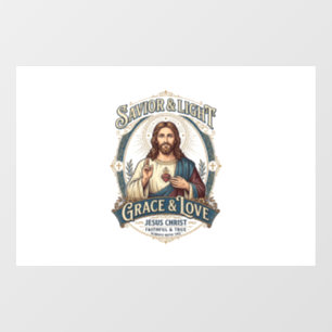 Jesus Thrift Store Vintage Hunting Graphic Tee Chr Window Cling