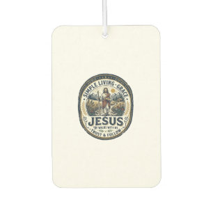 Jesus Tiny House Slow Living Vintage Car Air Freshener