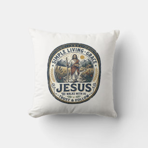 Jesus Tiny House Slow Living Vintage Cushion