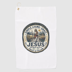 Jesus Tiny House Slow Living Vintage Golf Towel