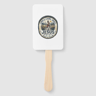 Jesus Tiny House Slow Living Vintage Hand Fan