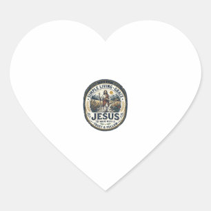 Jesus Tiny House Slow Living Vintage Heart Sticker