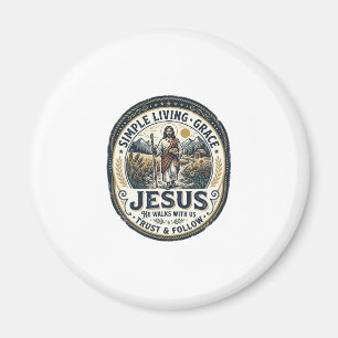 Jesus Tiny House Slow Living Vintage Magnet
