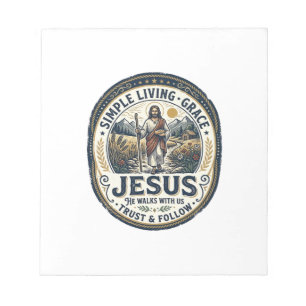 Jesus Tiny House Slow Living Vintage Notepad