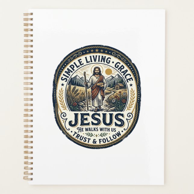 Jesus Tiny House Slow Living Vintage Planner (Front)