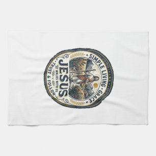 Jesus Tiny House Slow Living Vintage Tea Towel
