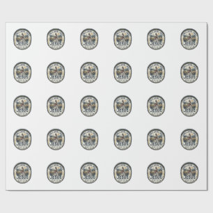 Jesus Tiny House Slow Living Vintage Wrapping Paper