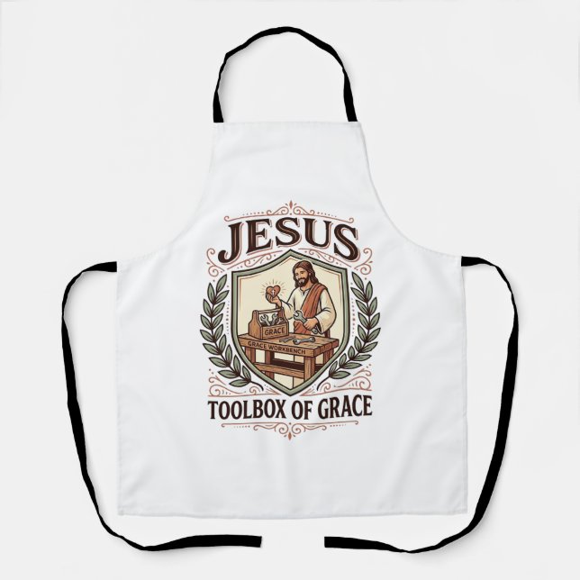 Jesus Toolbox Of Grace Jesus Toolbox Grace Christi Apron (Front)