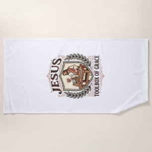 Jesus Toolbox Of Grace Jesus Toolbox Grace Christi Beach Towel