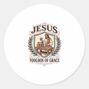 Jesus Toolbox Of Grace Jesus Toolbox Grace Christi Classic Round Sticker