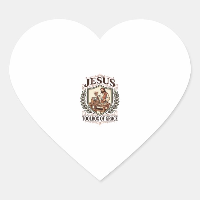 Jesus Toolbox Of Grace Jesus Toolbox Grace Christi Heart Sticker (Front)