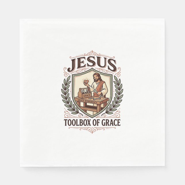Jesus Toolbox Of Grace Jesus Toolbox Grace Christi Napkin (Front)
