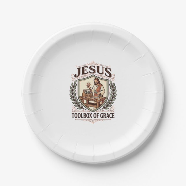 Jesus Toolbox Of Grace Jesus Toolbox Grace Christi Paper Plate (Front)