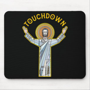 Jesus Touchdown Fun Christian Faith Saying Meme Ch Mouse Mat
