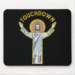 Jesus Touchdown Fun Christian Faith Saying Meme Ch Mouse Mat