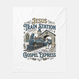 Jesus Train Station Gospel Express Jesus Train Sta Fleece Blanket