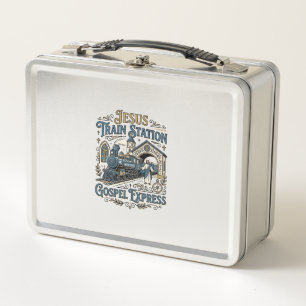 Jesus Train Station Gospel Express Jesus Train Sta Metal Lunch Box