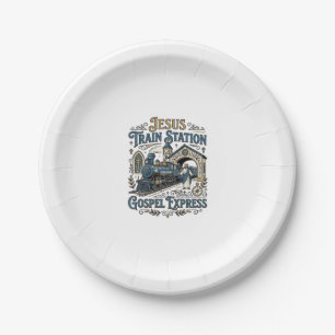 Jesus Train Station Gospel Express Jesus Train Sta Paper Plate
