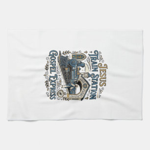Jesus Train Station Gospel Express Jesus Train Sta Tea Towel