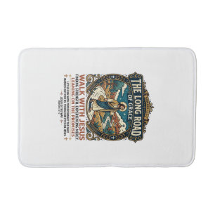 Jesus Trucker Long Haul T-Shirt Inspirational Fait Bath Mat