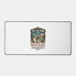 Jesus Trucker Long Haul T-Shirt Inspirational Fait Desk Mat