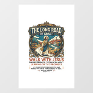 Jesus Trucker Long Haul T-Shirt Inspirational Fait Window Cling