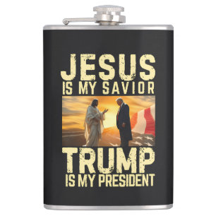Jesus Trump - Jesus Is My Lord Saviour Hip Flask