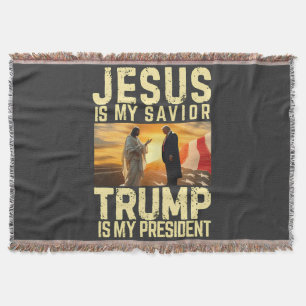 Jesus Trump - Jesus Is My Lord Saviour Throw Blanket