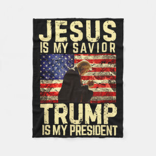 Jesus Trump Tee - Jesus Is My Lord Savior Trump My Fleece Blanket