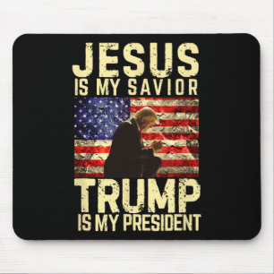 Jesus Trump Tee - Jesus Is My Lord Savior Trump My Mouse Mat