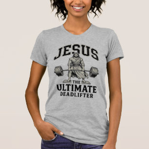 Jesus Ultimate Deadlifter Vintage Gym Shirt Design