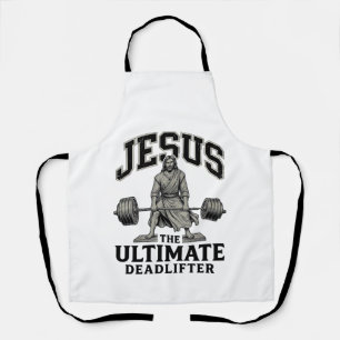 Jesus Ultimate Deadlifter Vintage Gym Shirt Design Apron