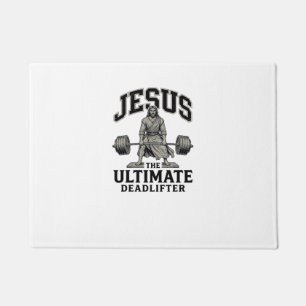 Jesus Ultimate Deadlifter Vintage Gym Shirt Design Doormat