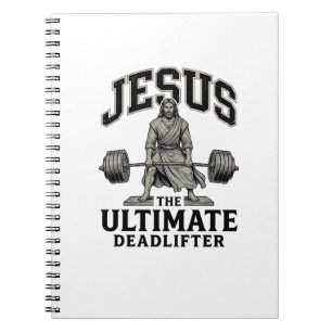 Jesus Ultimate Deadlifter Vintage Gym Shirt Design Notebook