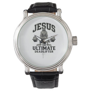 Jesus Ultimate Deadlifter Vintage Gym Shirt Design Watch