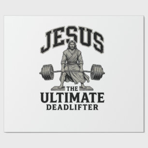 Jesus Ultimate Deadlifter Vintage Gym Shirt Design Wrapping Paper