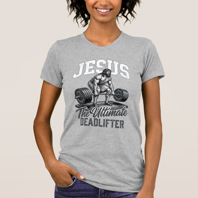 Jesus Ultimate Deadlifter Vintage Vector Shirt Des (Front)