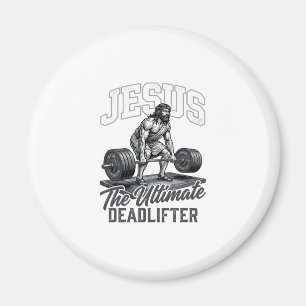 Jesus Ultimate Deadlifter Vintage Vector Shirt Des Magnet