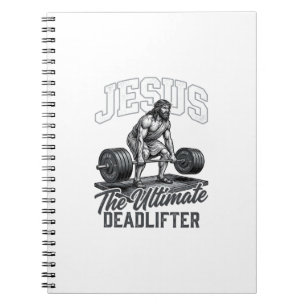 Jesus Ultimate Deadlifter Vintage Vector Shirt Des Notebook
