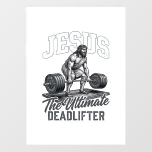 Jesus Ultimate Deadlifter Vintage Vector Shirt Des Window Cling