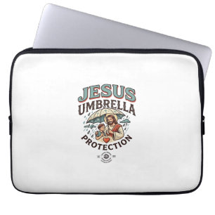 Jesus Umbrella Protection Jesus Umbrella Protectio Laptop Sleeve