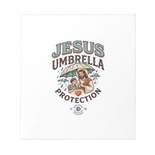 Jesus Umbrella Protection Jesus Umbrella Protectio Notepad