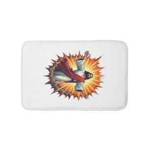 Jesus Victory Burst Vintage Engraving Shirt Bath Mat