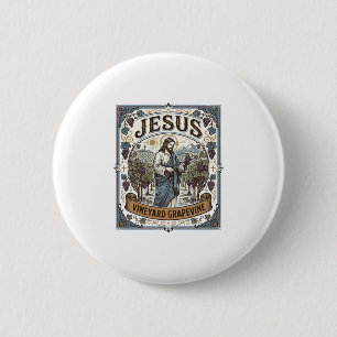 Jesus Vineyard Grapevine Jesus Vineyard Grapevine  6 Cm Round Badge
