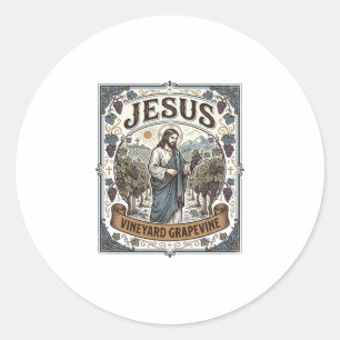 Jesus Vineyard Grapevine Jesus Vineyard Grapevine Classic Round Sticker