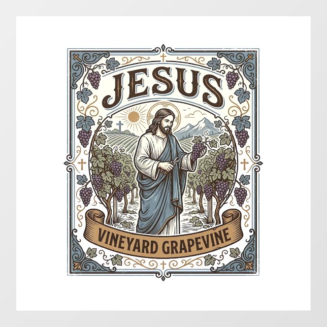 Jesus Vineyard Grapevine Jesus Vineyard Grapevine  Window Cling (Sheet)