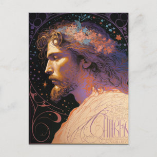Jesus Vintage Fine Art by Mucha AI Generated Postcard