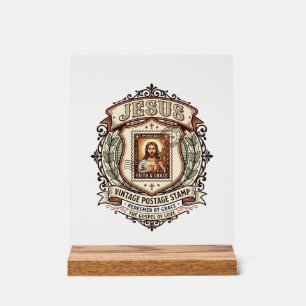Jesus Vintage Postage Stamp Jesus Vintage Postage Acrylic Sign