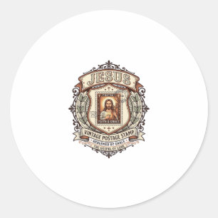 Jesus Vintage Postage Stamp Jesus Vintage Postage Classic Round Sticker